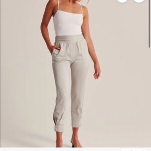 Abercrombie & Fitch // Silver Satin Joggers// Medium